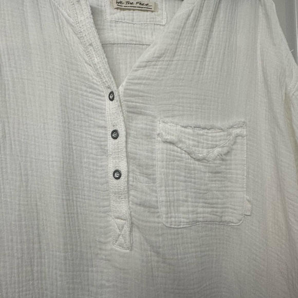 Free People White Casual Button Down Shirt - Picture 3 of 7